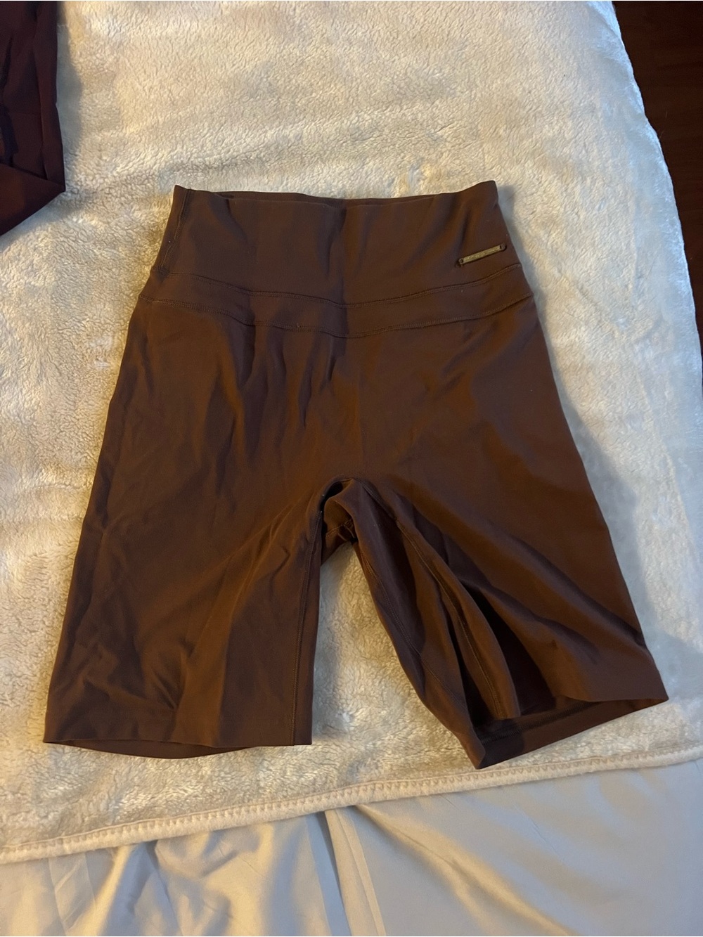 Brown High-Waist Women's Bike Shorts